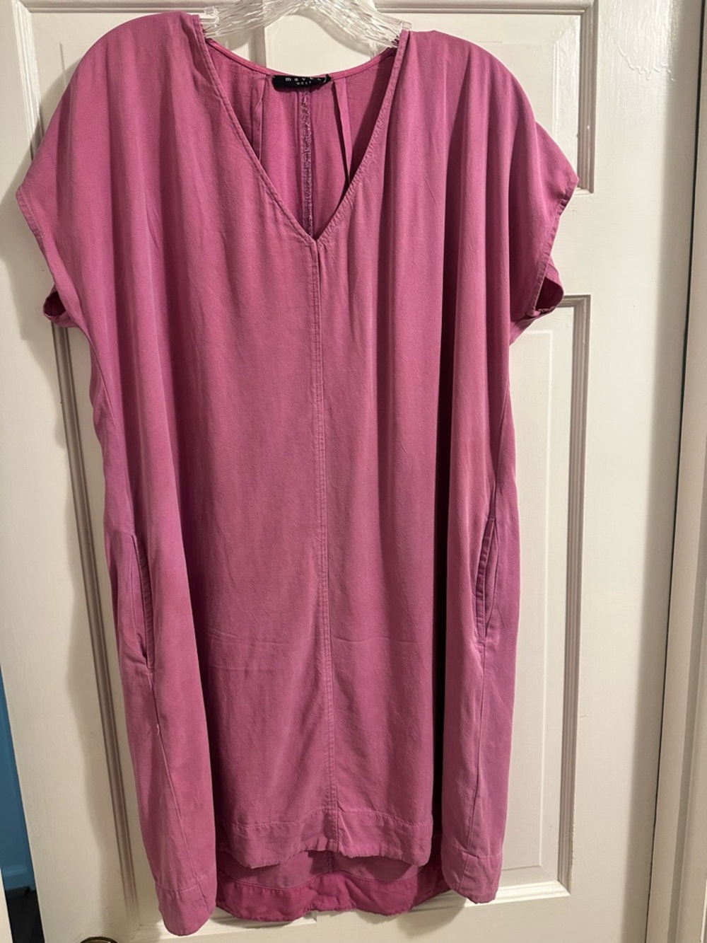 Maven West Rose-Pink V-Neck Shift Dress
